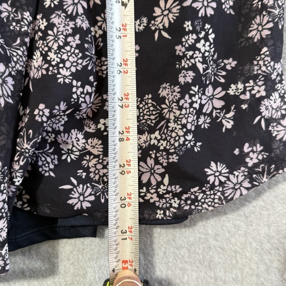 Oh Baby by Motherhood Black Floral Sheer Blouse Dress Size Large - Picture 9 of 11